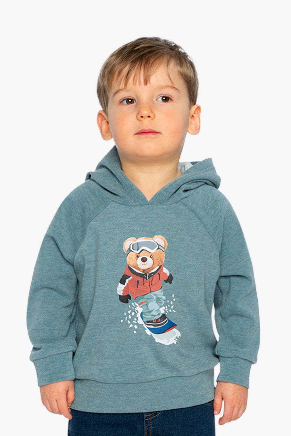 Hoodie With Screenprint Pale Turquoise - Image 3