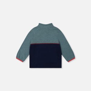 Alternative view of Baby Zip Mock Neck Top Pale Turquoise