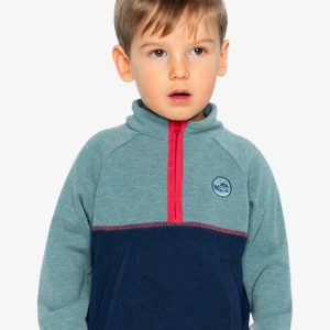 Alternative view of Zip Mock Neck Top Pale Turquoise