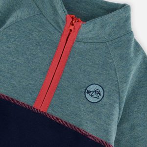 Baby Zip Mock Neck Top Pale Turquoise - Image 3