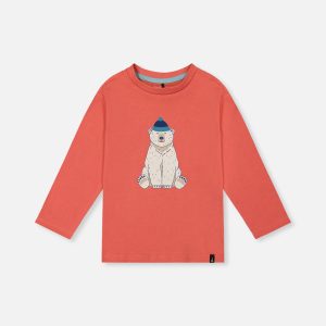Long Sleeve Organic Cotton T-Shirt Rose Orange - Image 11
