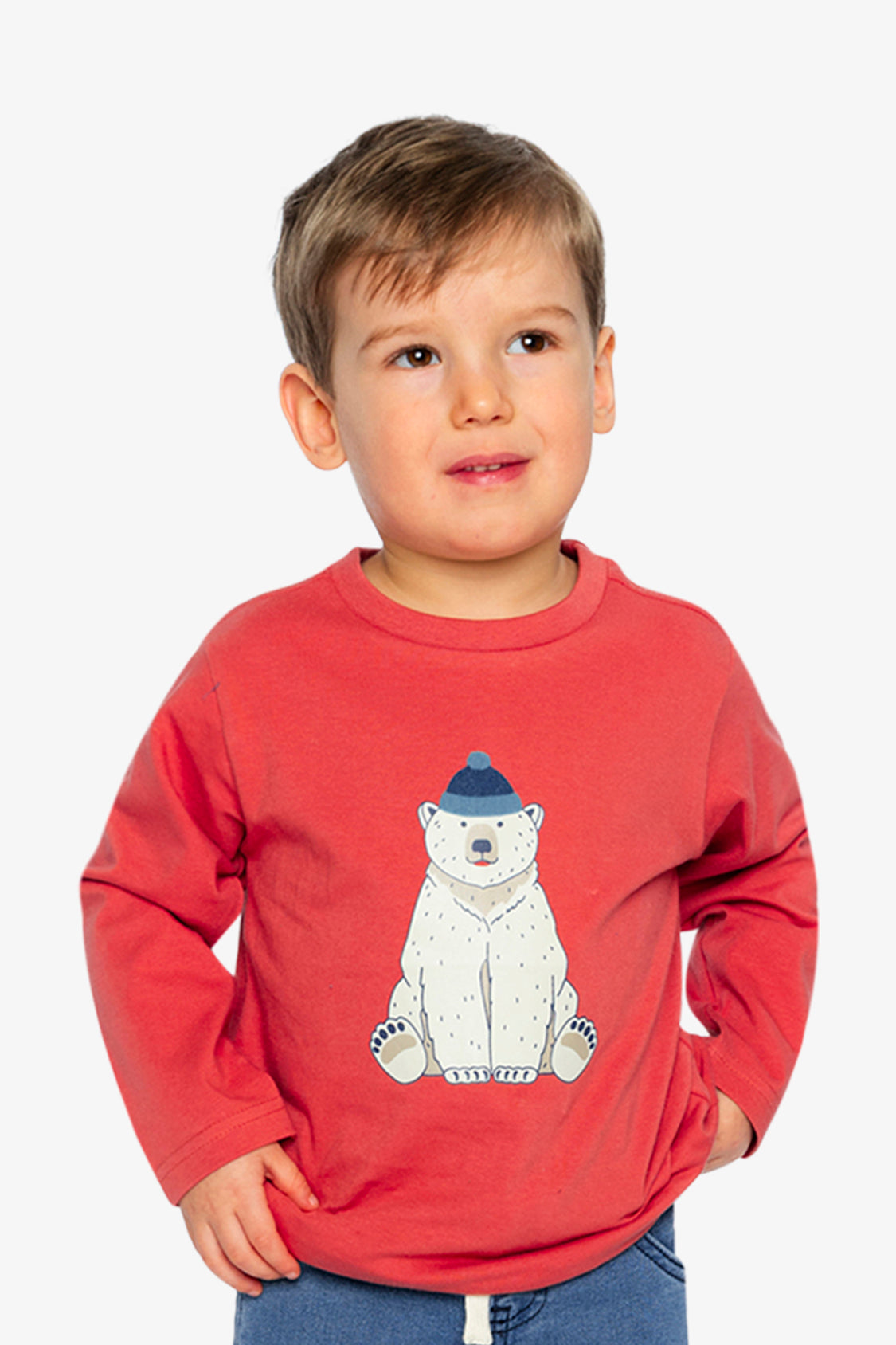 Long Sleeve Organic Cotton T-Shirt Rose Orange - Image 3