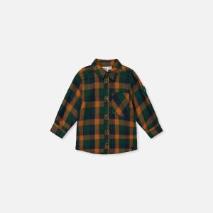 Baby Plaid Shirt Orange, Blue And Green