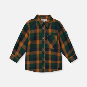 Plaid Shirt Orange, Blue And Green