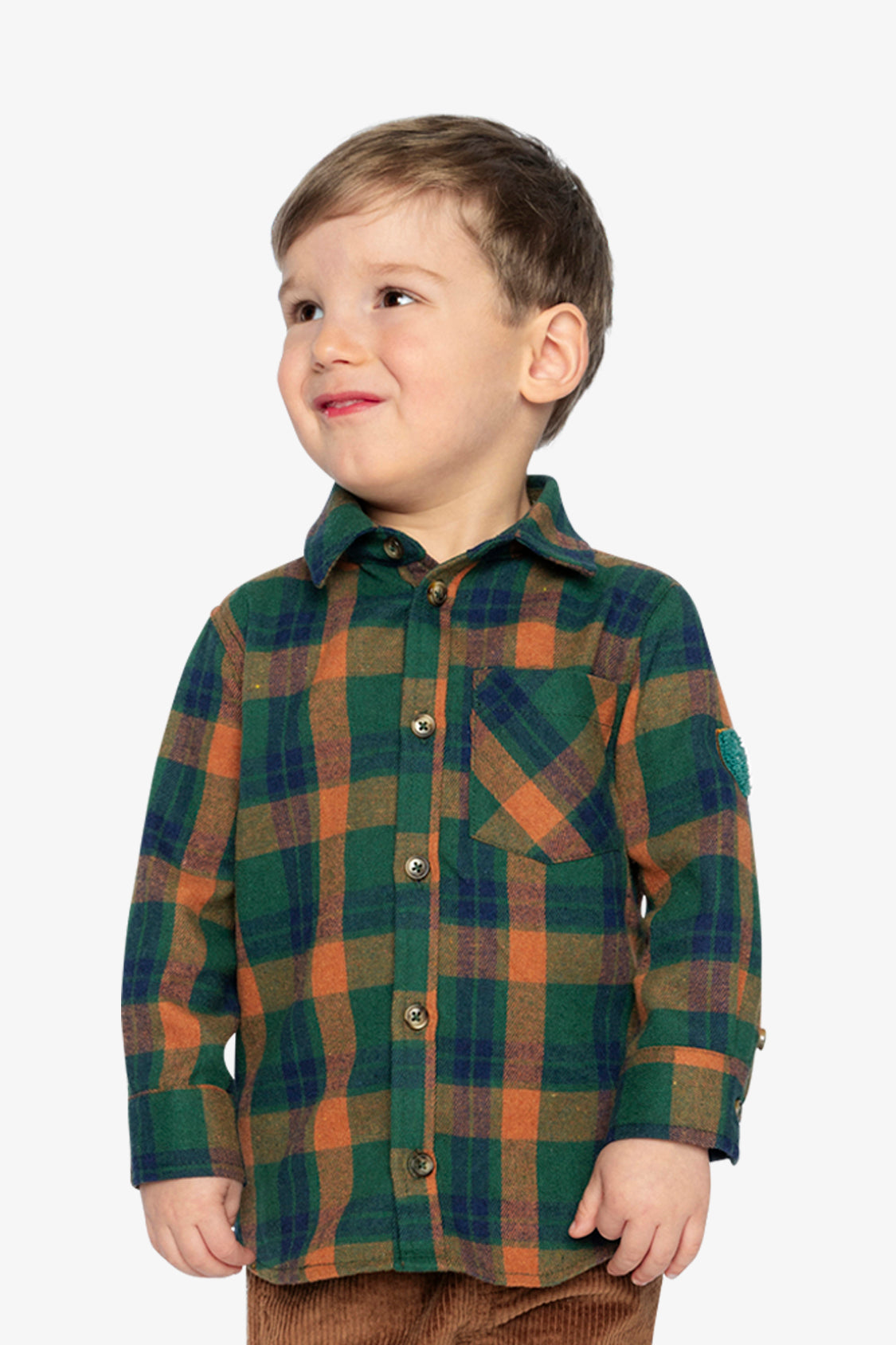 Plaid Shirt Orange, Blue And Green - Image 4