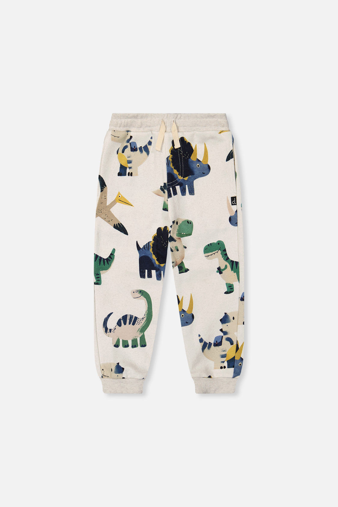 Fleece Sweatpants Beige Dinosaur Print - Image 12
