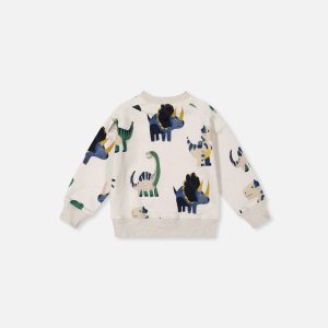 Alternative view of Baby Fleece Sweatshirt Beige Dinosaur Print