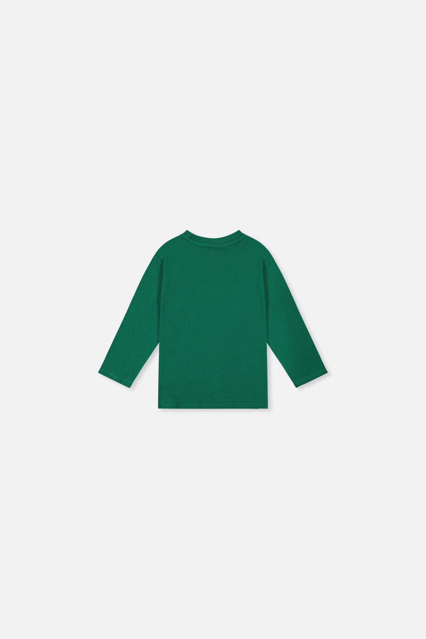 Baby Long Sleeve Organic Cotton T-Shirt Green - Image 2