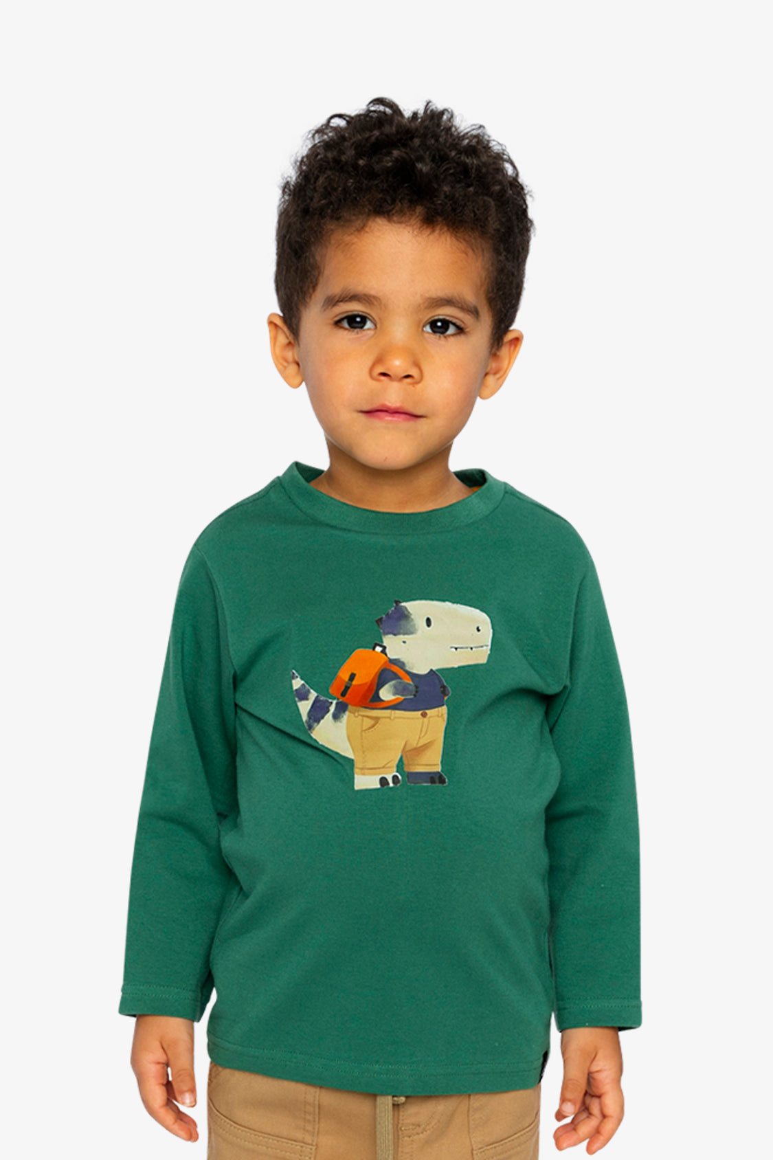 Long Sleeve Organic Cotton T-Shirt Green - Image 4