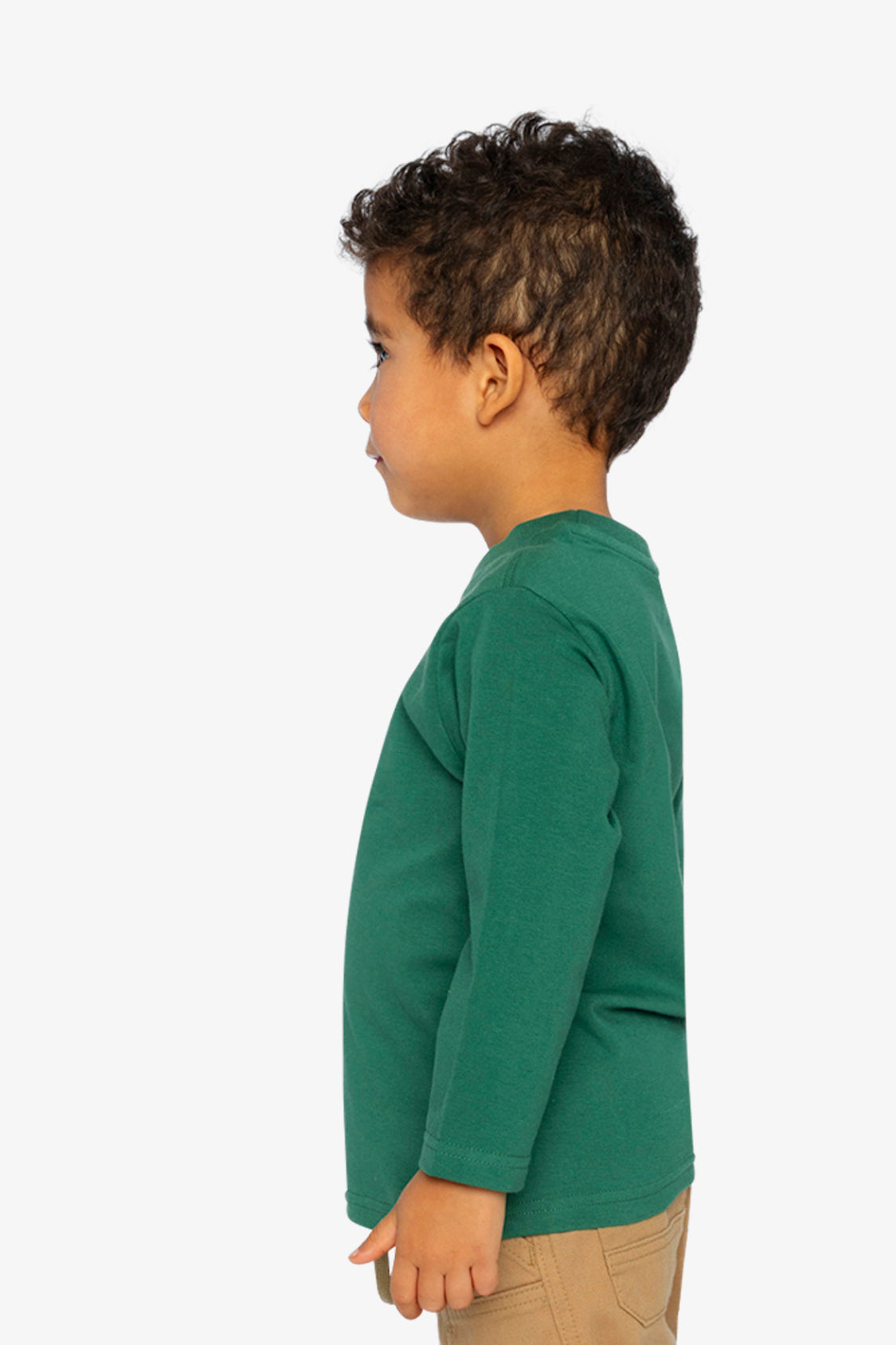 Long Sleeve Organic Cotton T-Shirt Green - Image 5