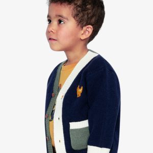 Knit Cardigan With Dino Dark Blue, Green And Yellow - Image 5