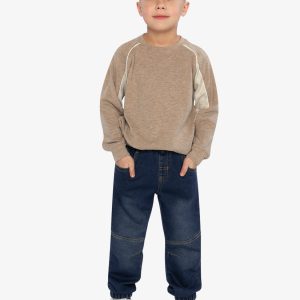 Brushed Jersey Top With Raglan Sleeves Taupe - Image 5