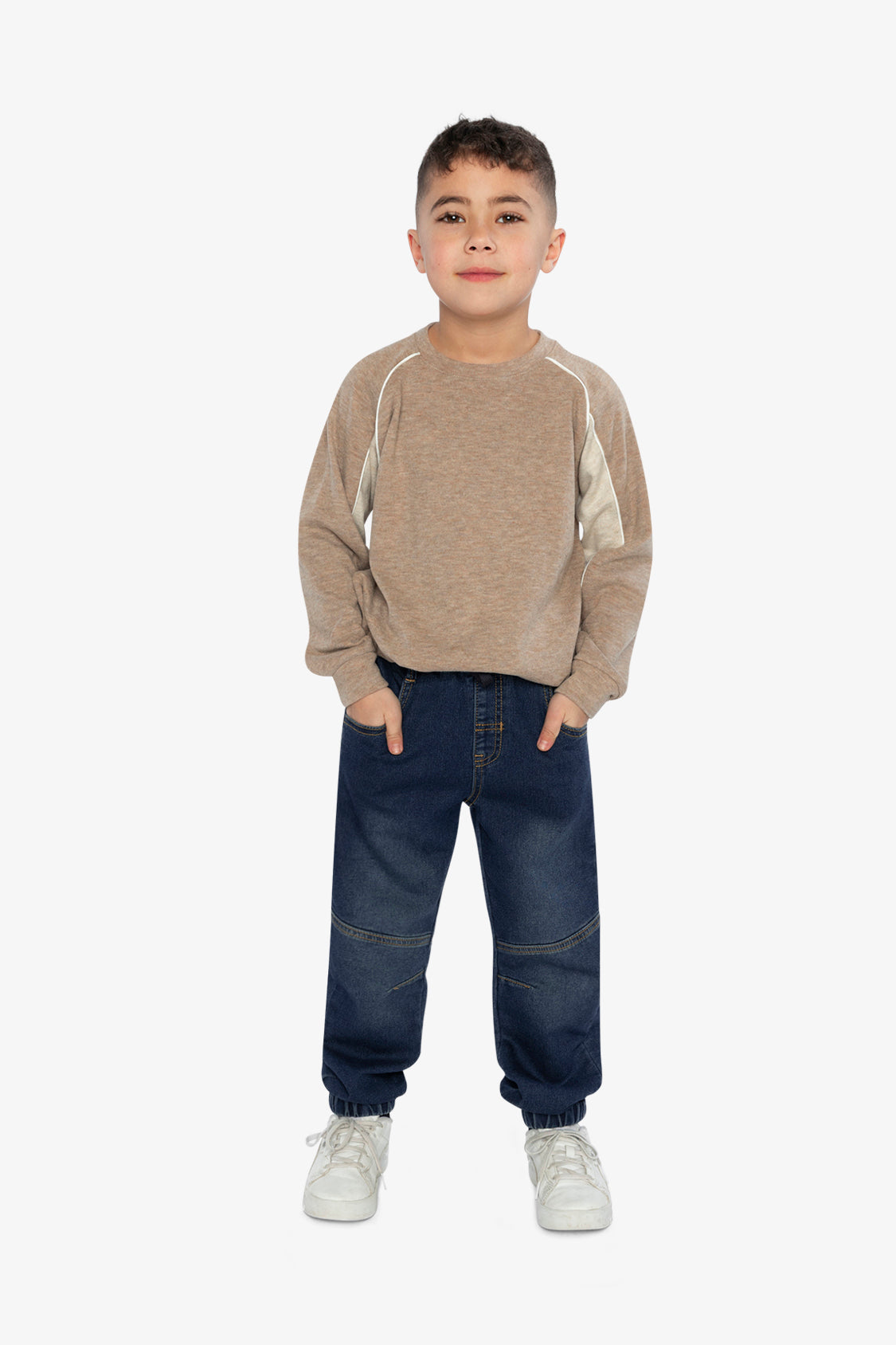 Brushed Jersey Top With Raglan Sleeves Taupe - Image 5