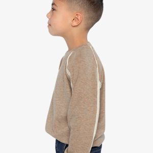 Brushed Jersey Top With Raglan Sleeves Taupe - Image 3