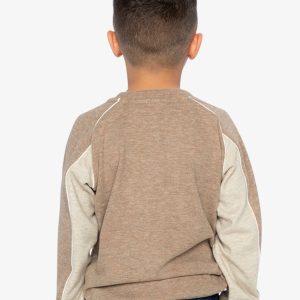 Brushed Jersey Top With Raglan Sleeves Taupe - Image 4
