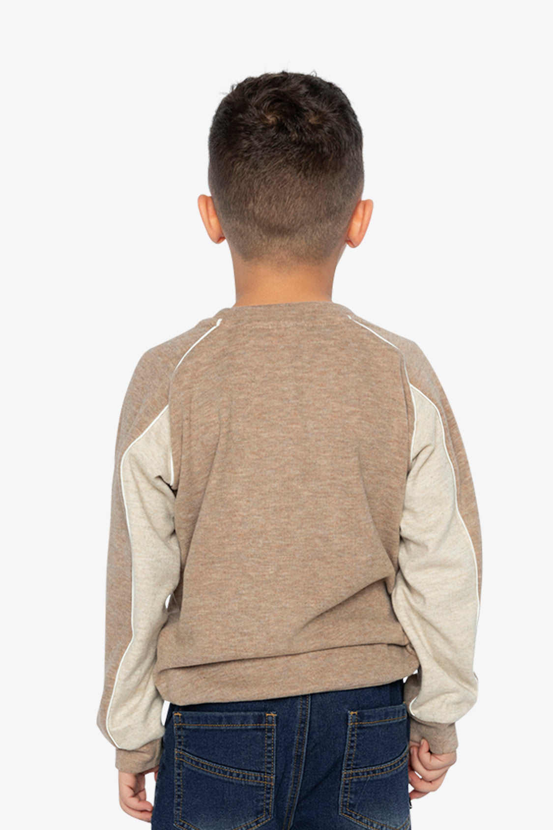 Brushed Jersey Top With Raglan Sleeves Taupe - Image 4