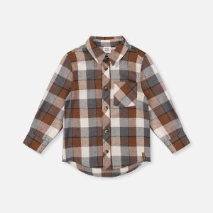 Flannel Shirt Grey And Beige Plaid