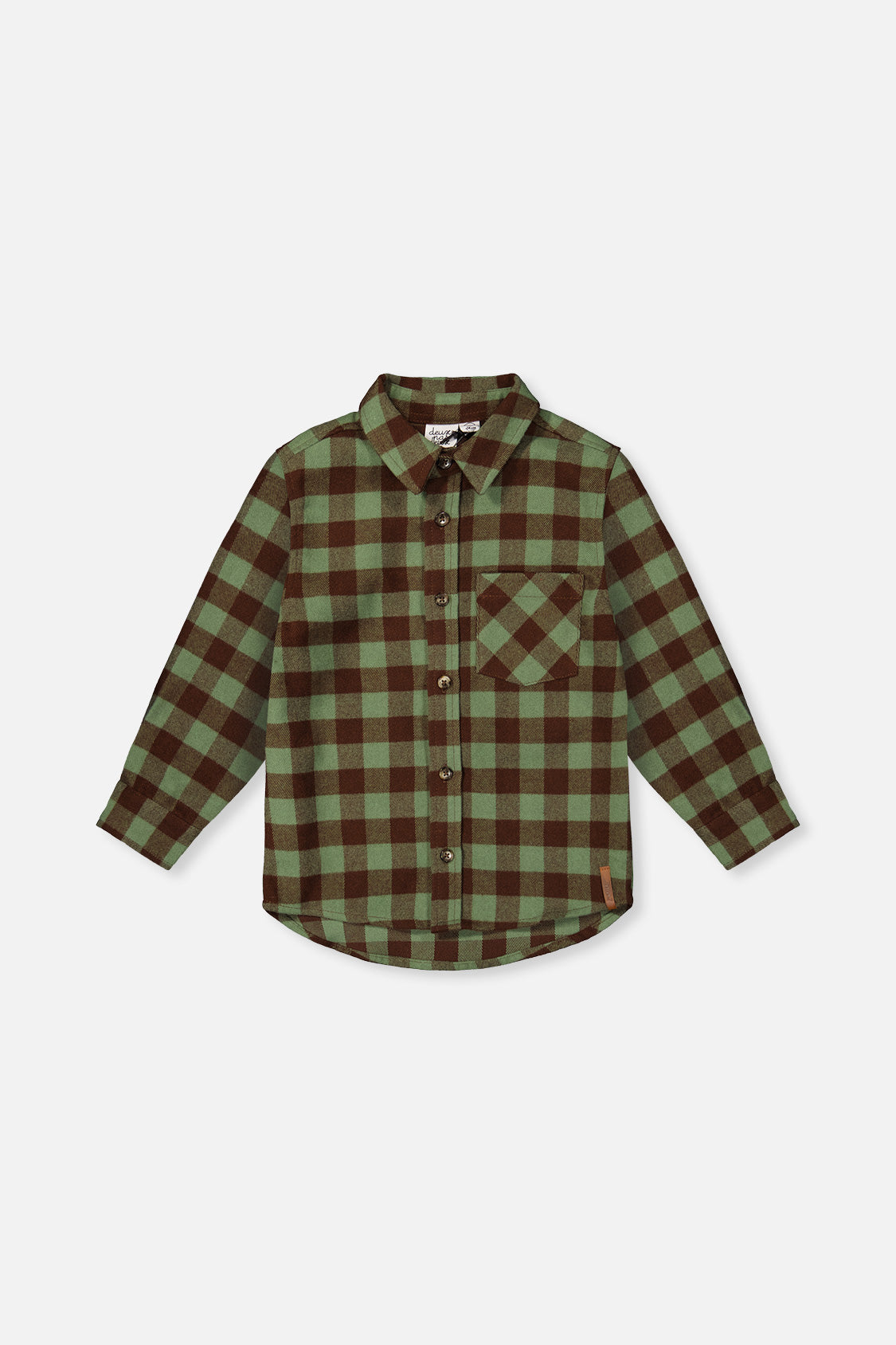 Brushed Flannel Shirt Green And Brown Plaid - Image 10