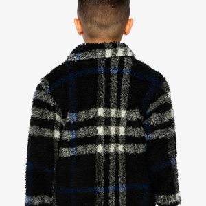 Zipped Overshirt Black And Blue Plaid - Image 5