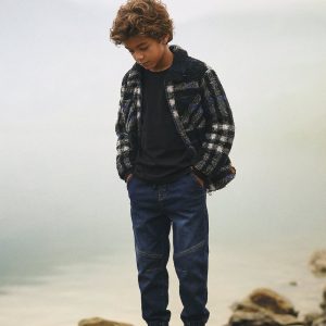 Alternative view of Zipped Overshirt Black And Blue Plaid