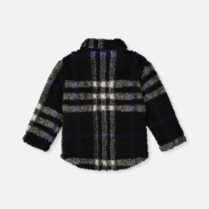 Zipped Overshirt Black And Blue Plaid - Image 4