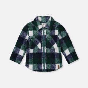 Zipped Overshirt Blue And Green Checks - Image 7