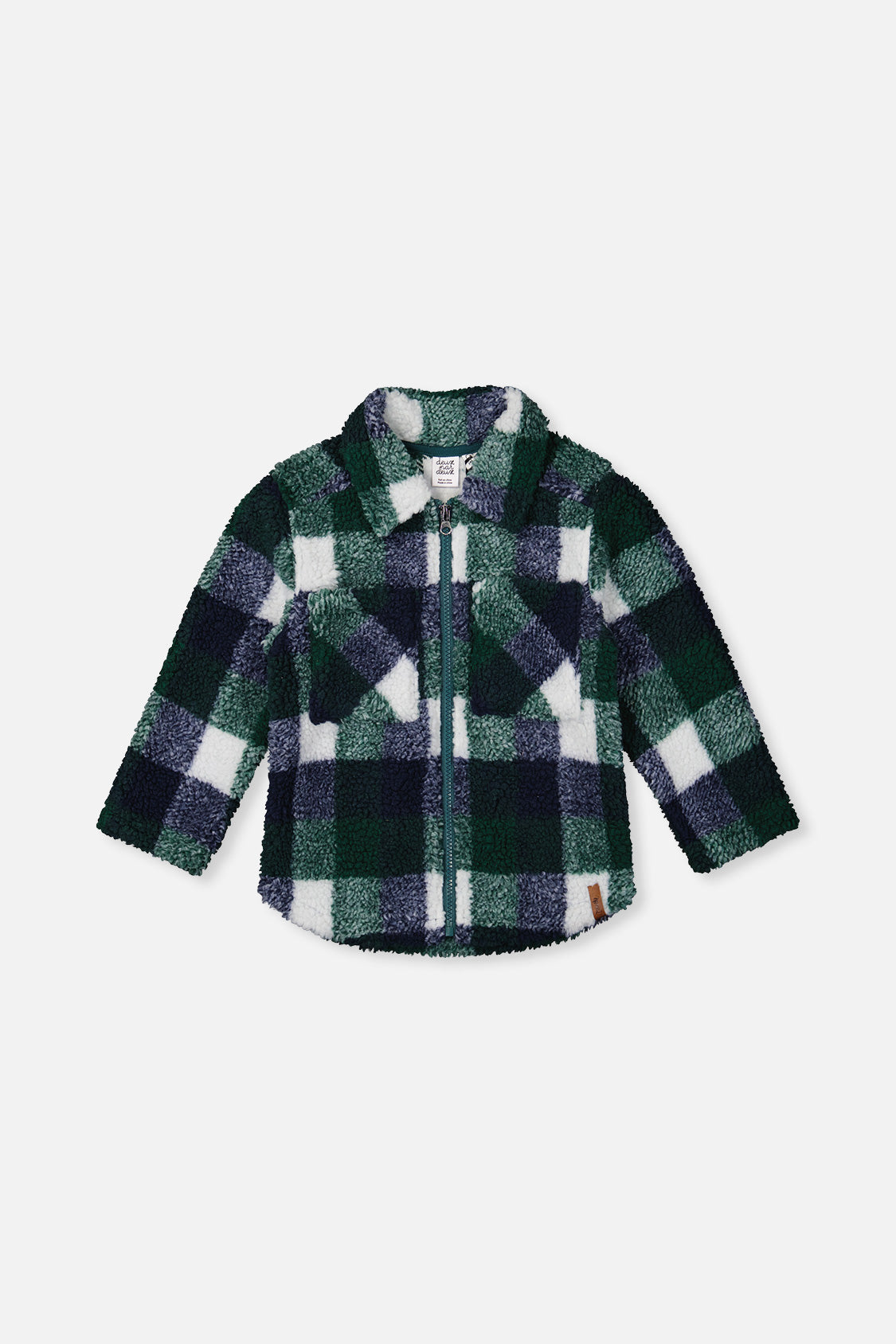Zipped Overshirt Blue And Green Checks - Image 11