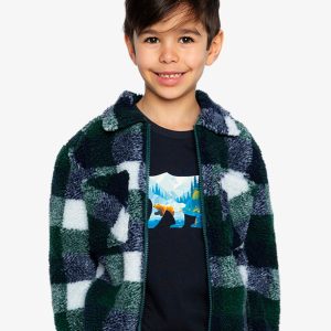 Zipped Overshirt Blue And Green Checks - Image 3