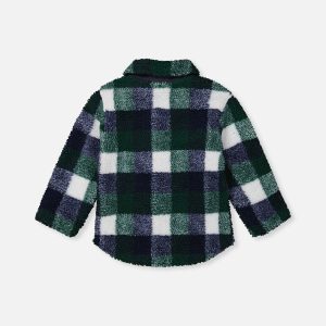 Zipped Overshirt Blue And Green Checks - Image 4
