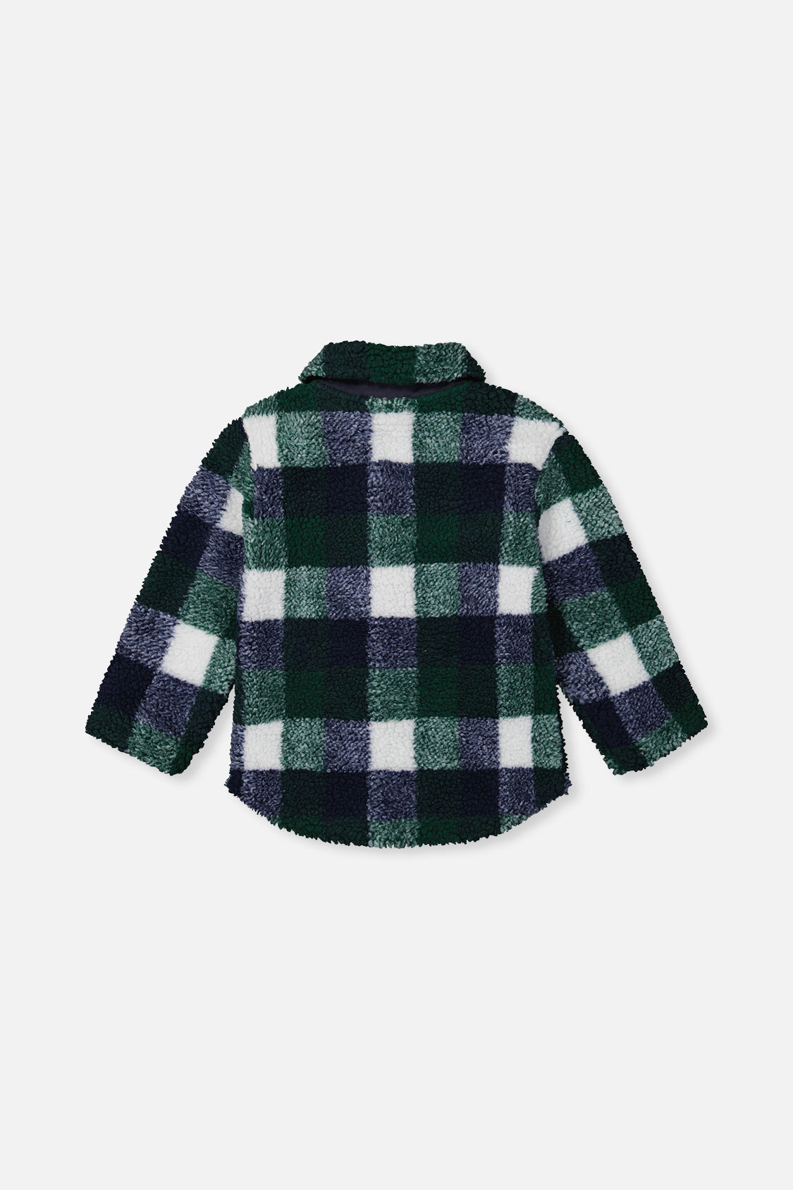 Zipped Overshirt Blue And Green Checks - Image 4