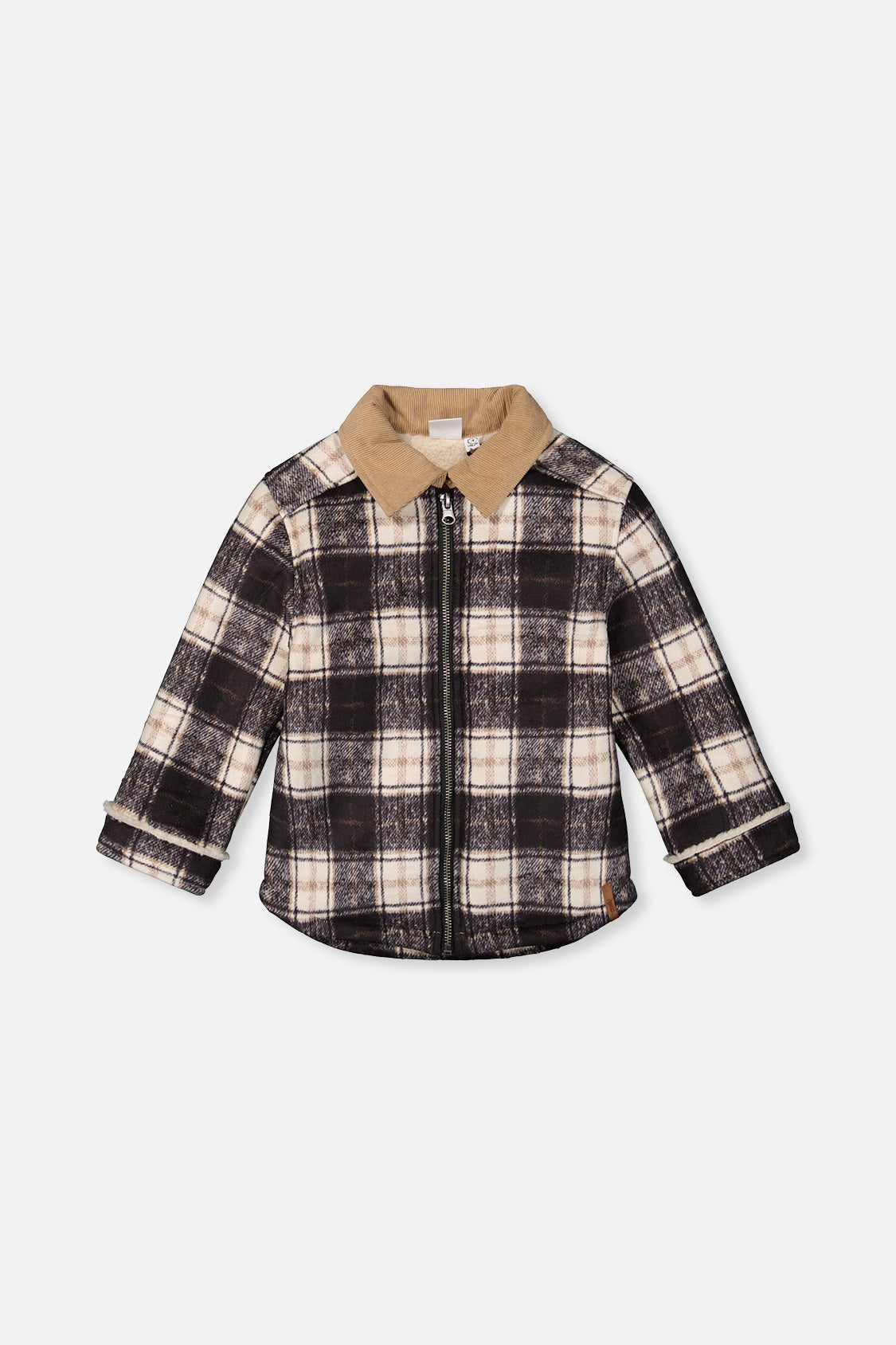Brushed Plaid Zipped Jacket Blue And Beige Checks - Image 8