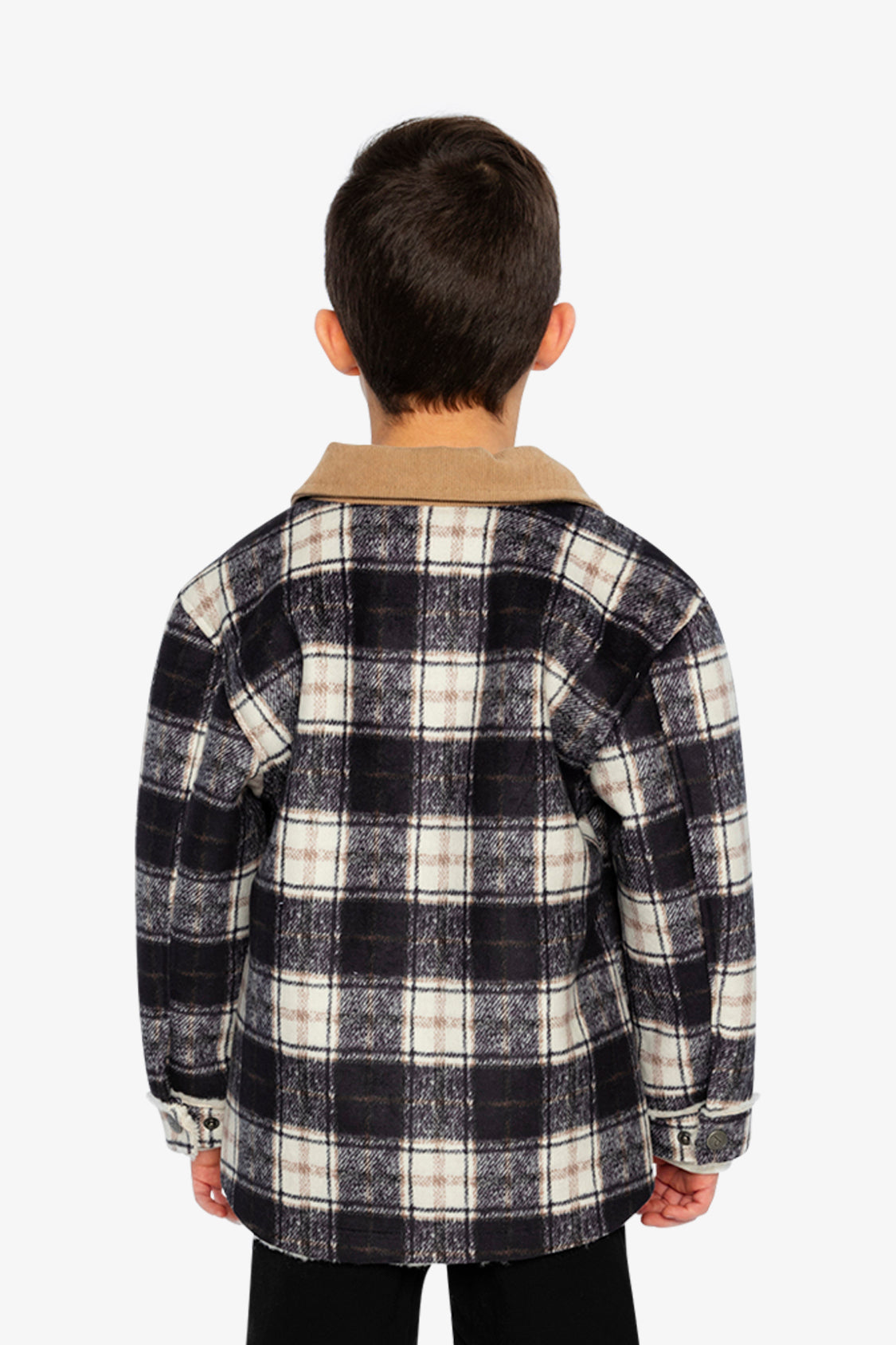 Brushed Plaid Zipped Jacket Blue And Beige Checks - Image 4