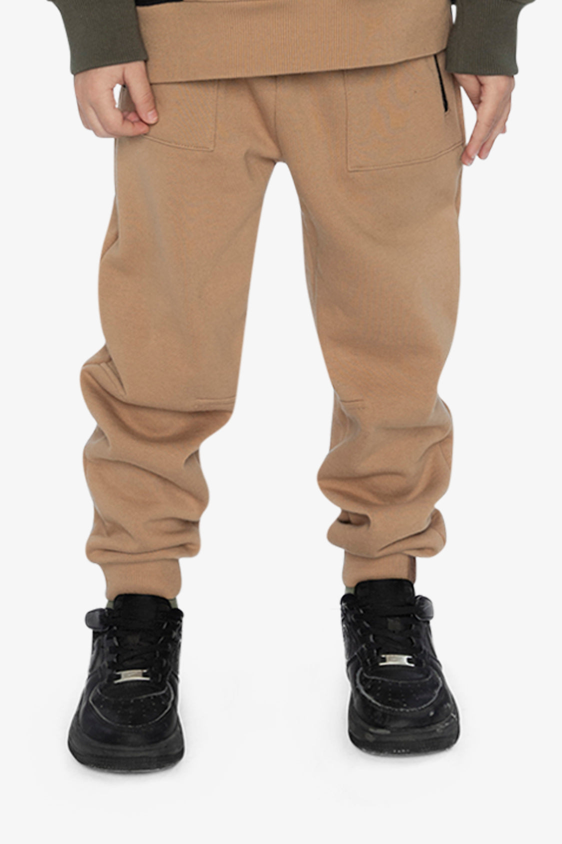 Fleece Sweatpants With Pockets Brown Tannin - Image 2