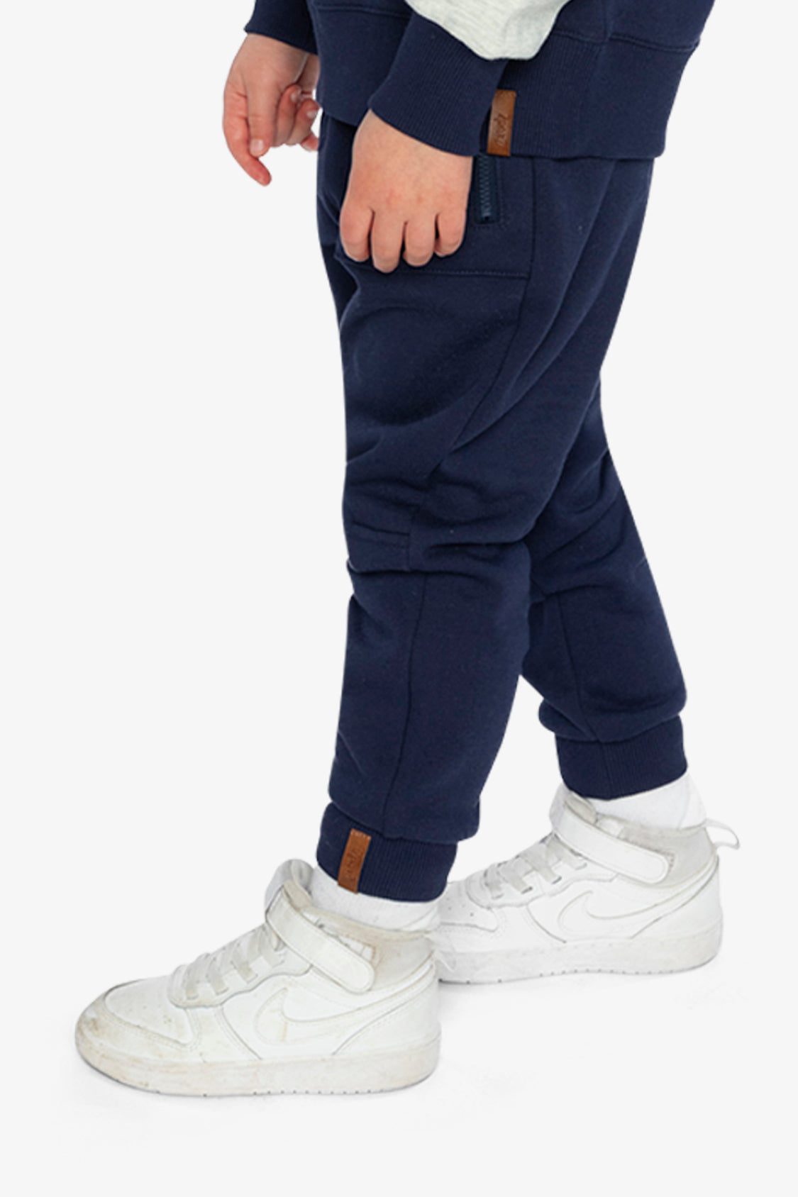 Fleece Sweatpants With Pockets Dark Blue - Image 3