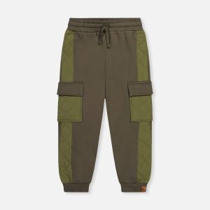 Fleece Bi-Material Sweatpants With Pockets Green - Image 6