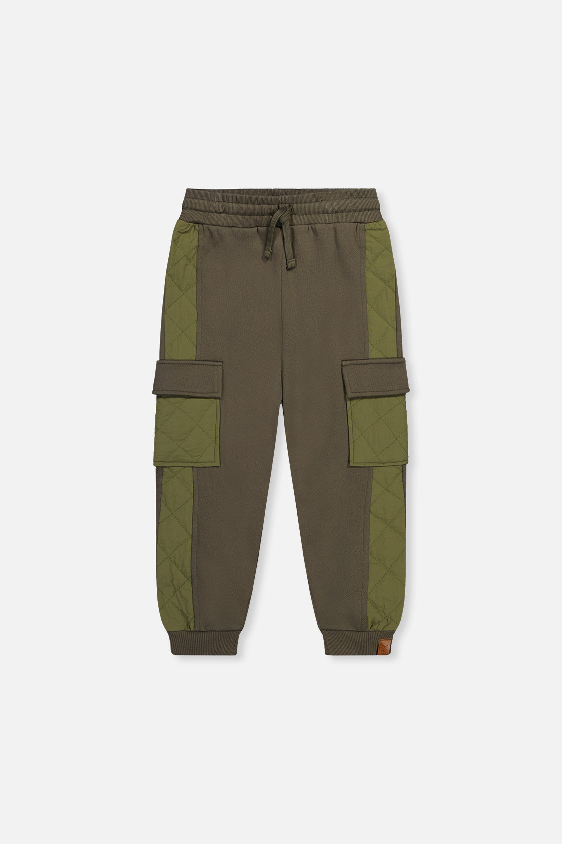 Fleece Bi-Material Sweatpants With Pockets Green - Image 6