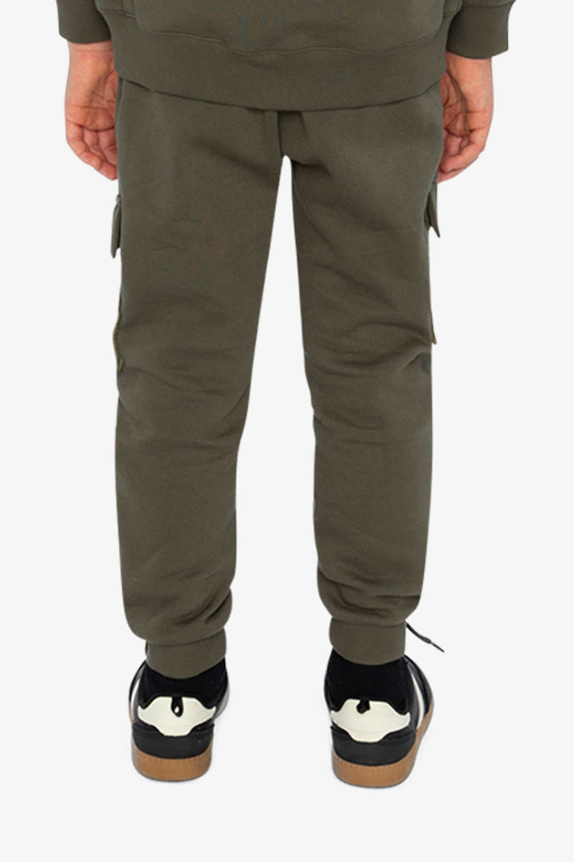 Fleece Bi-Material Sweatpants With Pockets Green - Image 5