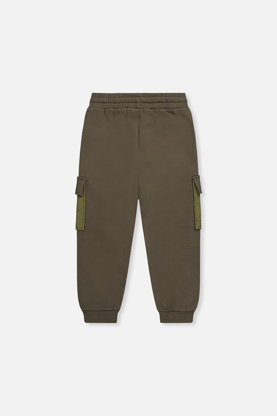 Fleece Bi-Material Sweatpants With Pockets Green - Image 4