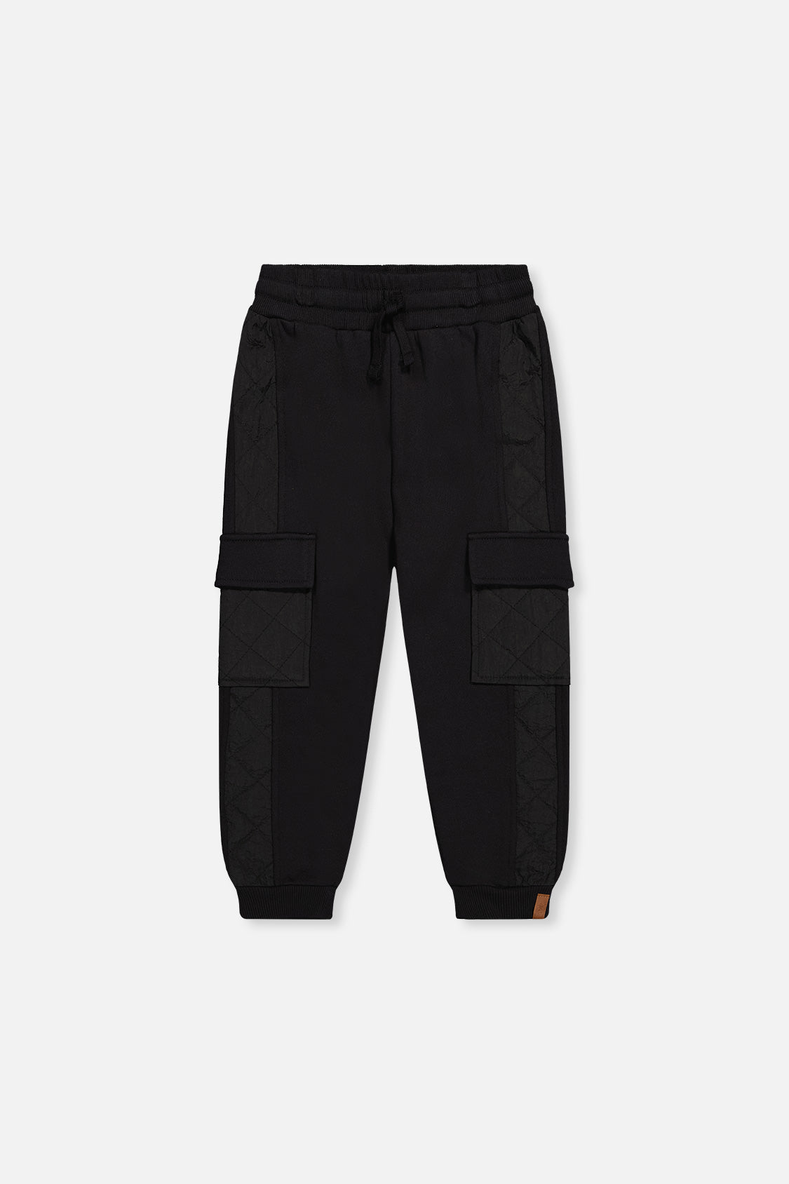Fleece Bi-Material Sweatpants With Pockets Black - Image 9