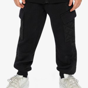 Alternative view of Fleece Bi-Material Sweatpants With Pockets Black