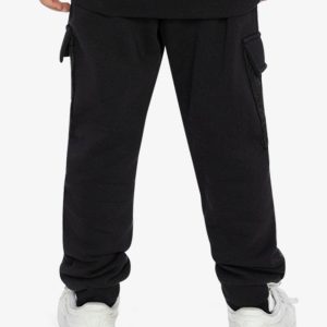 Fleece Bi-Material Sweatpants With Pockets Black - Image 4