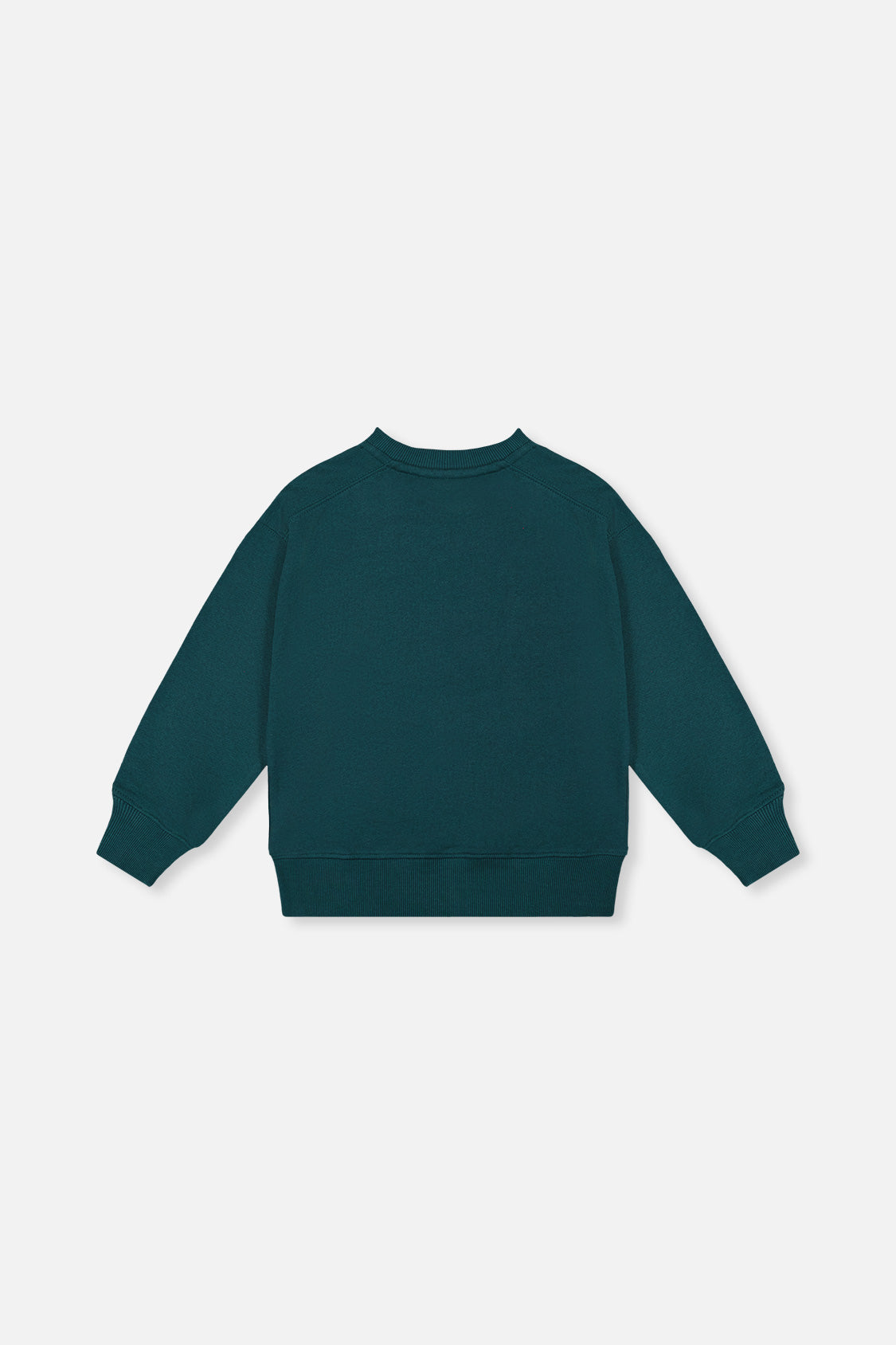 Deux par Deux green forest fleece sweatshirt with nature‑inspired line graphic for kids
