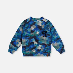 Fleece Sweatshirt Blue And Grey Camouflage - Image 14