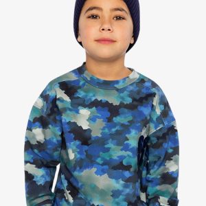 Fleece Sweatshirt Blue And Grey Camouflage - Image 2
