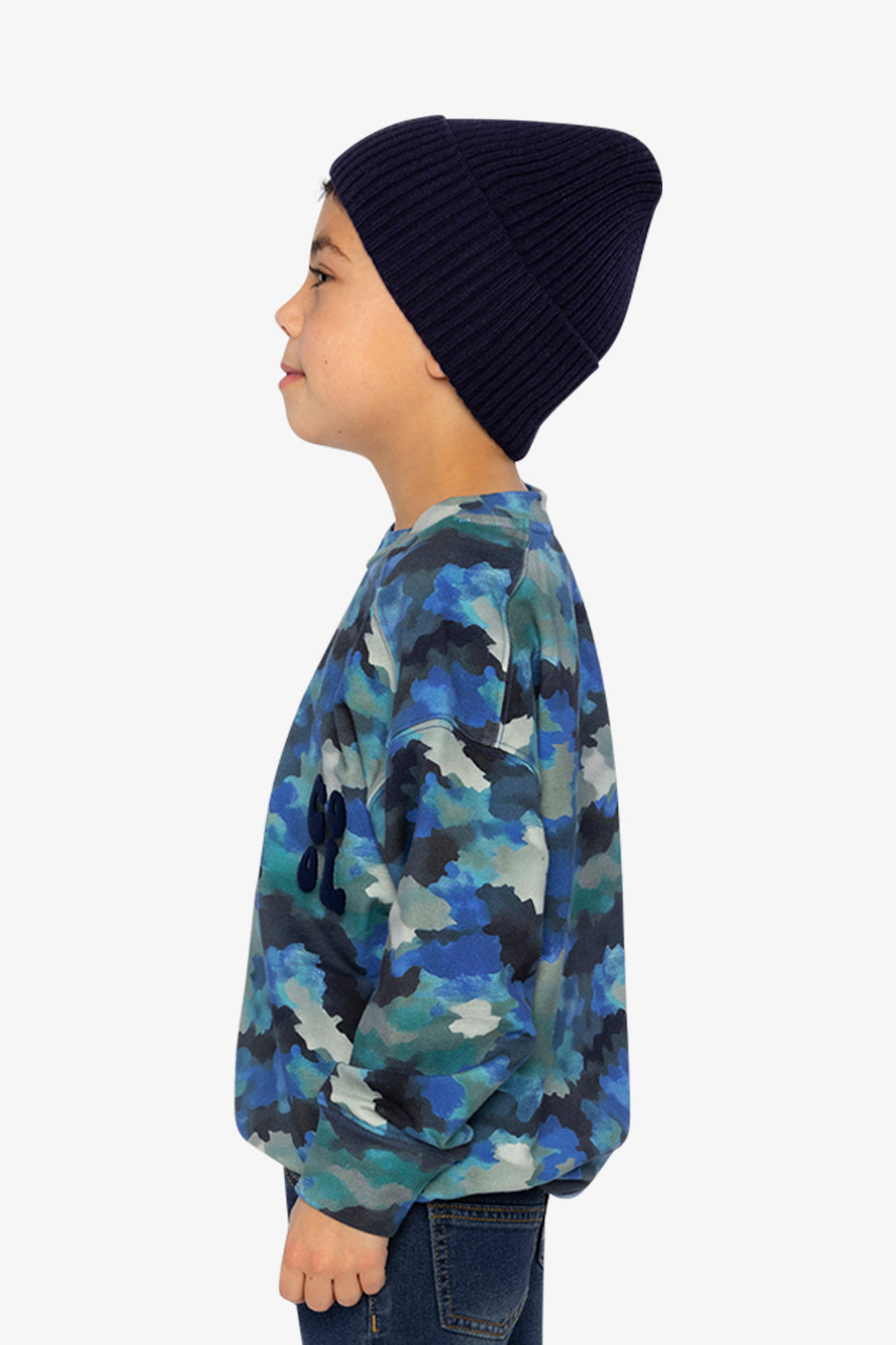 Fleece Sweatshirt Blue And Grey Camouflage - Image 3