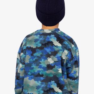 Fleece Sweatshirt Blue And Grey Camouflage - Image 4