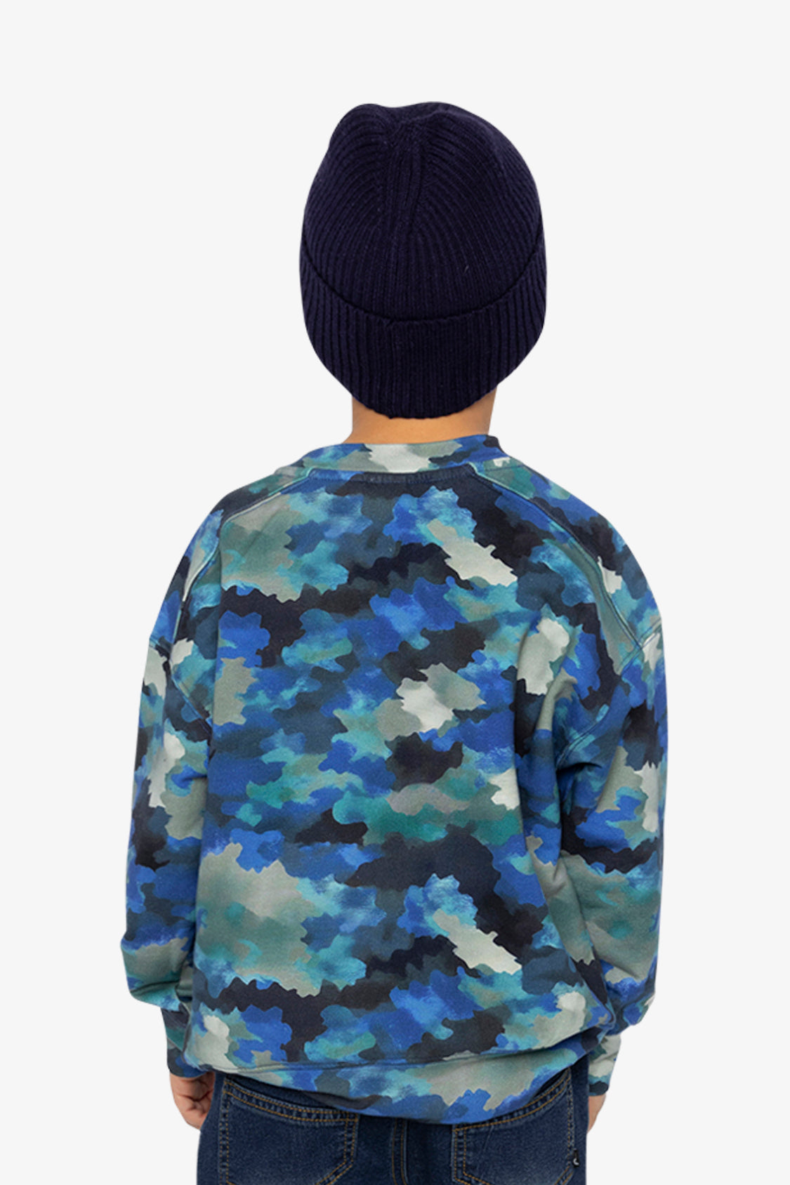 Fleece Sweatshirt Blue And Grey Camouflage - Image 4