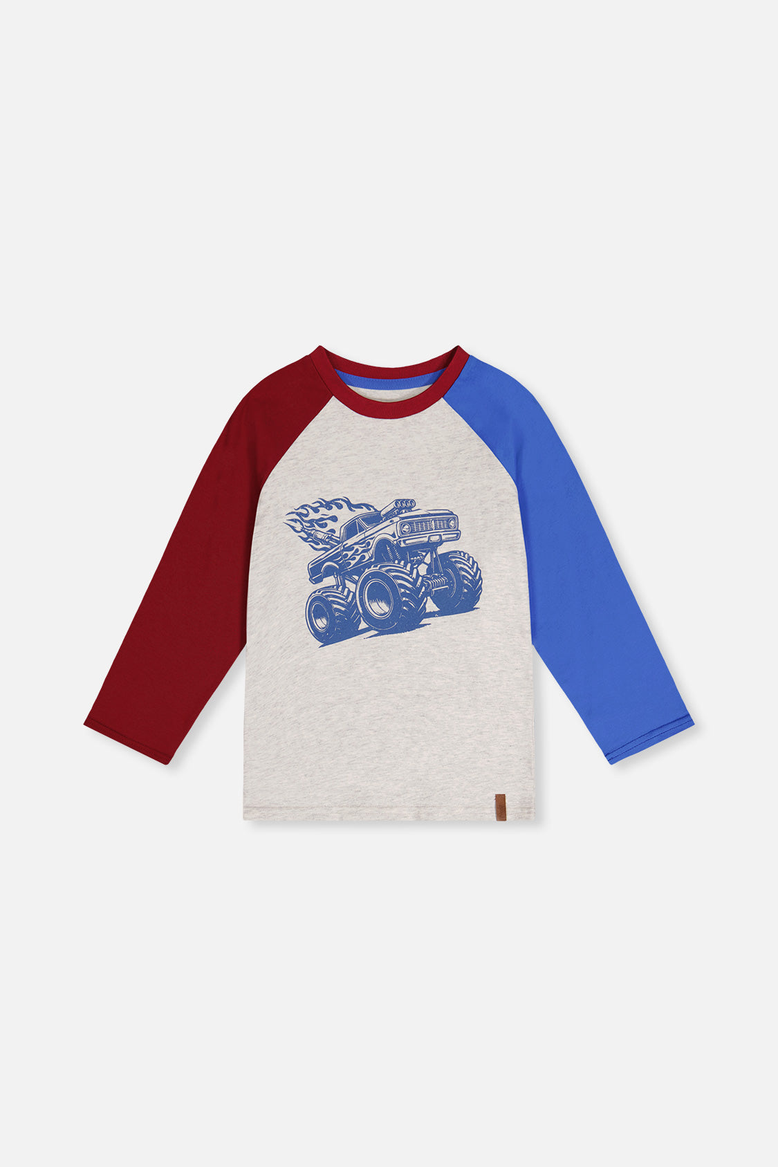Raglan T-Shirt Heather Grey, Red And Blue - Image 10