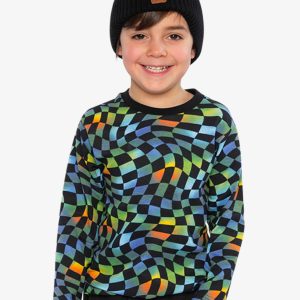 Alternative view of Organic Cotton Long Sleeve T-Shirt Blue Checkered Print