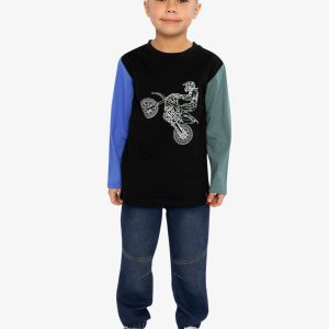 Long Sleeve T-Shirt Black, Blue And Green - Image 5